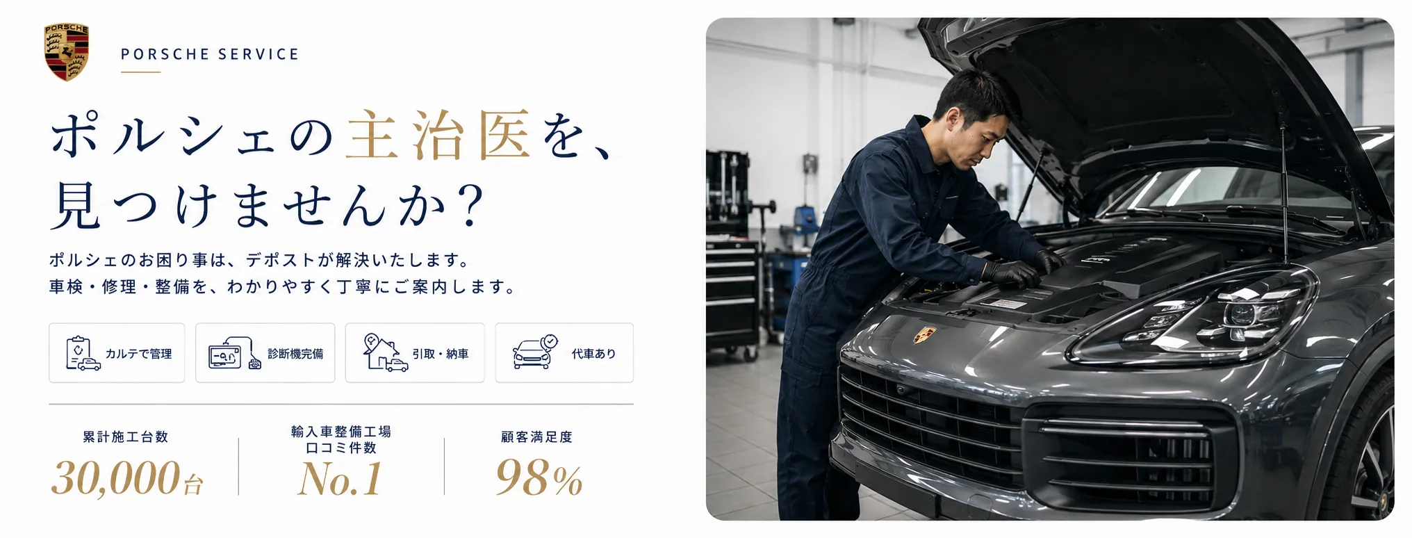 ポルシェの車検・修理・整備・板金塗装